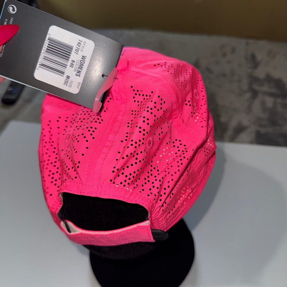 Nike Golf Hat Womens OS Pink Dri-FIT Perforated Adjustable Performance New - Picture 4 of 9